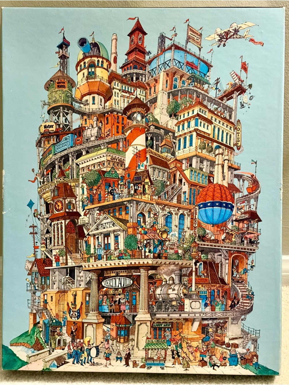 Vintage 1977 Verticalville Jigsaw Puzzle – complete puzzle- RARE collectible